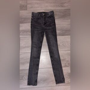 ZARA Size 6 Skinny High Rise Denim Jeans Dark Wash Gray Inseam 26 In